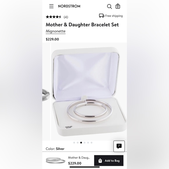 Mignonette $229 New In Box Sterling Silver Mother & Daughter Bracelet Set - Picture 14 of 14